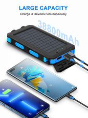 Waterproof Outdoor Solar Power Bank 38800mAh Dual USB Travel Outdoor Solar Mobile Phone Charger Solar Powerbanks For Camping My Store