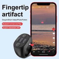 Smart Fingertip Ring Remote Control Mouse Wireless Bluetooth Mobile Selfie Mice Selfie Video Automatic Page Turner Browsing Vital Gadget
