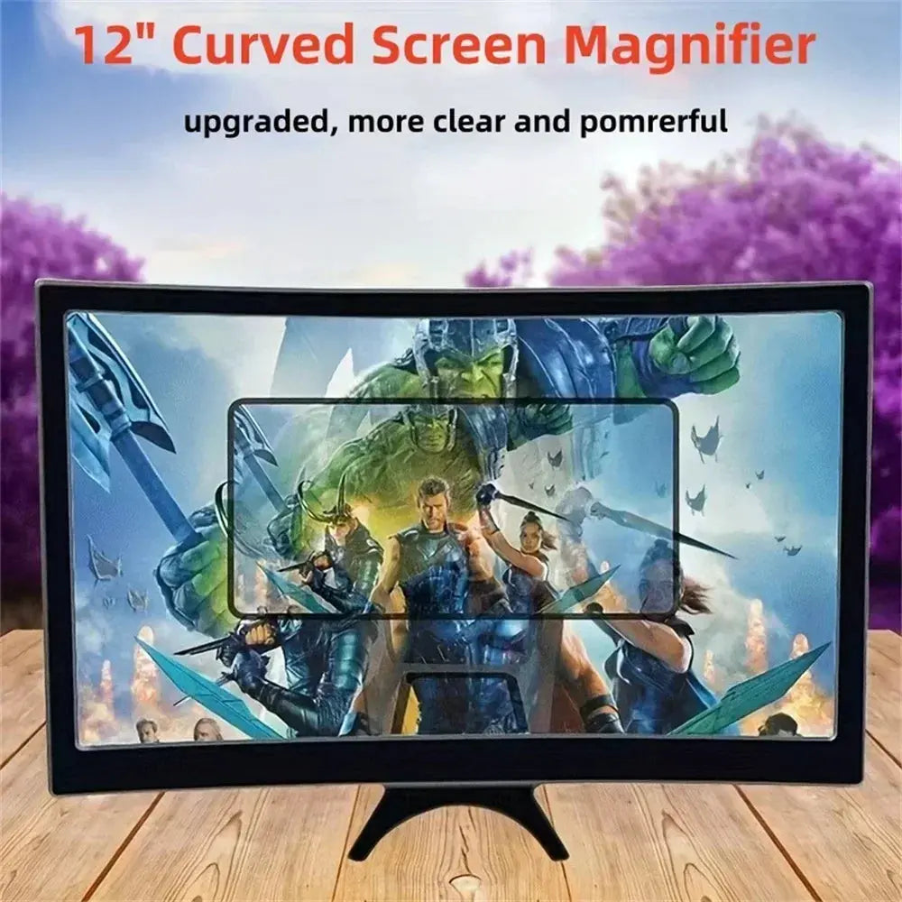 10/12 Inch/Phone Screen 3D HD Magnifier Movie Video Amplifier Holder Enlarger Screen Smart Phone Magnifying Curved Screen My Store