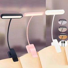 Portable Flexible Easy Clip Night Reading Lamp USB Rechargeable Reading Light 3Colors Warm Cool White Daylight Book Lamp My Store
