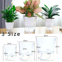 Transparent Self-Watering Plant Flower Pot Hexagonal Lazy Flowerpot Plastic Planters Home Garden Decoraction My Store