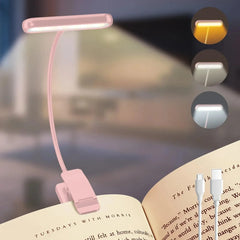 Portable Flexible Easy Clip Night Reading Lamp USB Rechargeable Reading Light 3Colors Warm Cool White Daylight Book Lamp My Store
