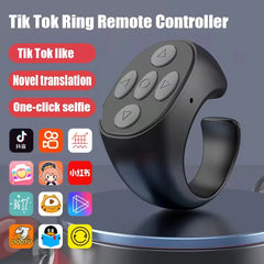 Smart Fingertip Ring Remote Control Mouse Wireless Bluetooth Mobile Selfie Mice Selfie Video Automatic Page Turner Browsing Vital Gadget