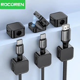 Rocoren Magnetic Cable Organizer Holder Cable Smooth Adjustable Cord Holder Under Desk Cable Management Wire Keeper Cable Clips My Store