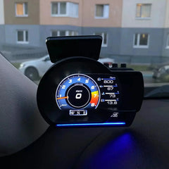Newest A501 OBD2 Car Head Up Display HUD Smart Car Water&Oil temp Turbo RPM Gauge Digital Odometer Security Alarm Auto Meter My Store