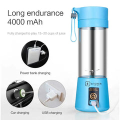 Portable Fruit Juice Blenders Summer Personal Electric Mini Bottle Home USB 4 Blades Juicer Cup Machine For Kitchen My Store